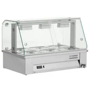 INOMAK Counter Top Bain Marie With Glass Canopy 3x GN1/1