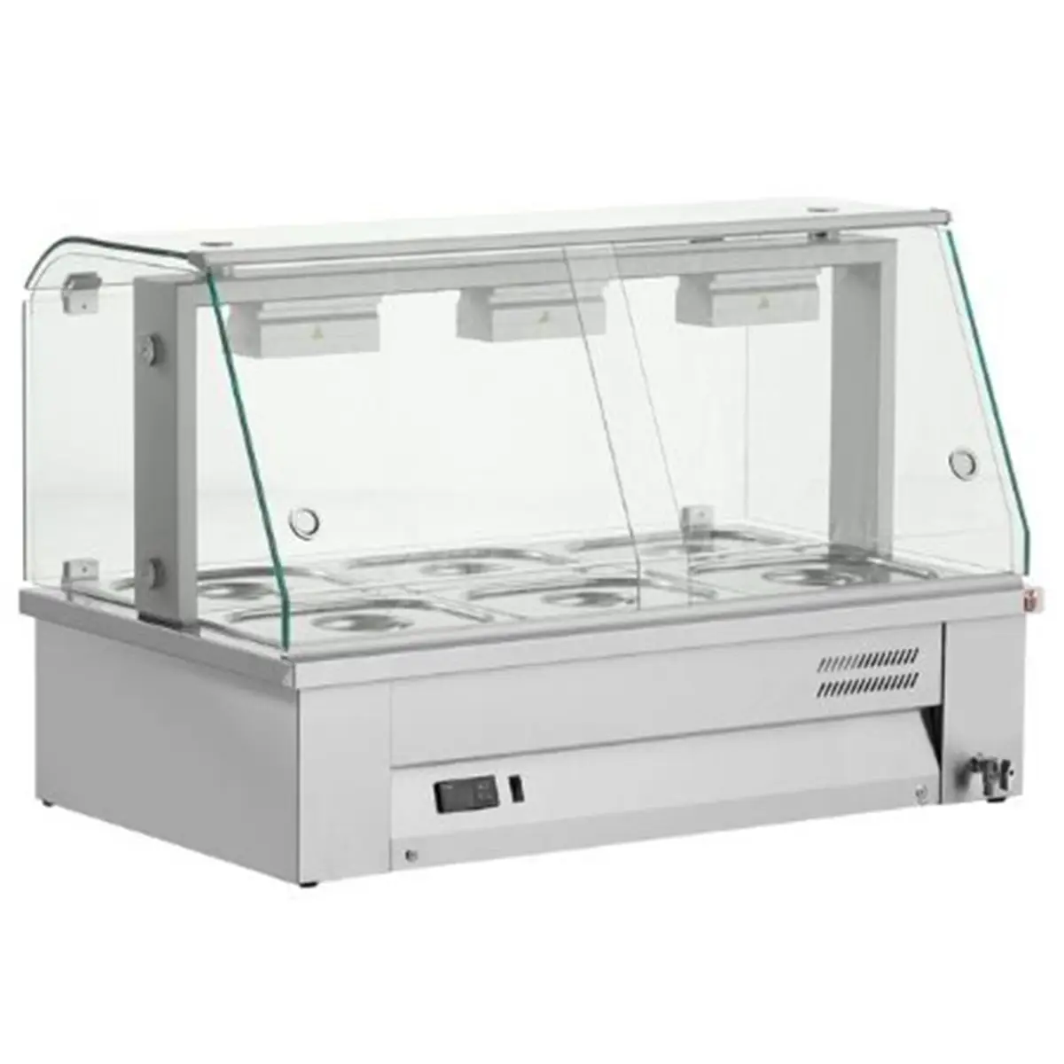 INOMAK Counter Top Bain Marie With Glass Canopy 3x GN1/1