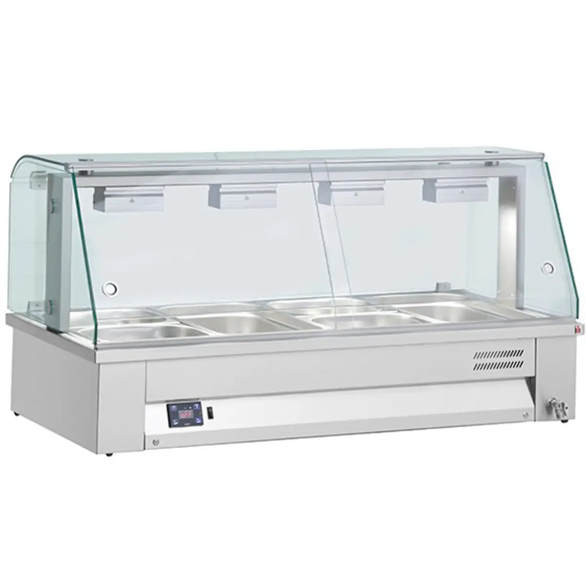 INOMAK Counter Top Bain Marie With Glass Canopy 4 x GN1/1 - Image 2