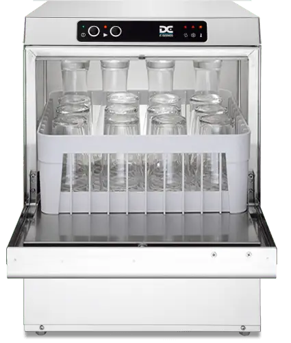 DC EG50D Economy Range 500mm Basket Frontloading Commercial Glasswasher with Drain Pump, 18 Pint Capacity