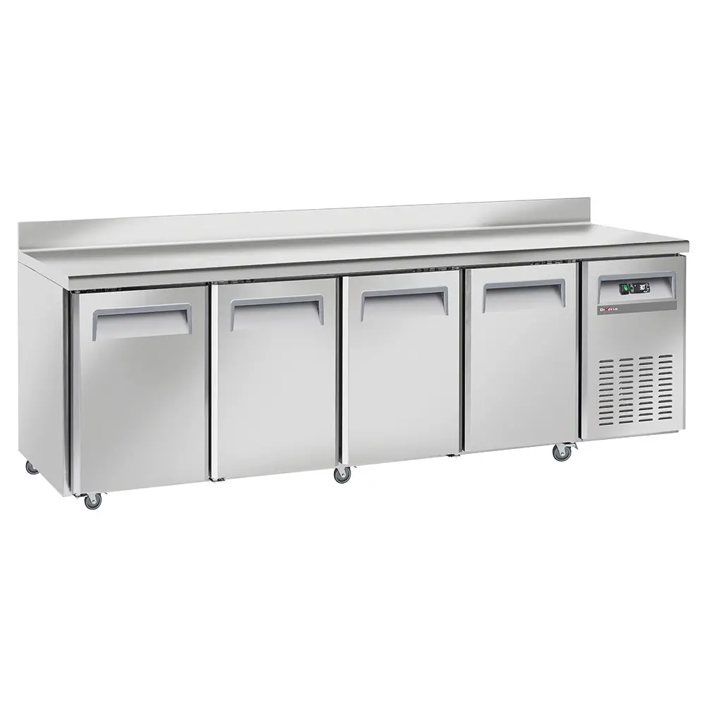 Diverso WR-GTN4-3ND Cooling table, ventilated, 4 doors GN 1/1, with backsplash