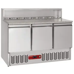 Diamond SR3/R6 3 Door Preparation Refrigerated Saladette Counter, 8 x 1/6 GN