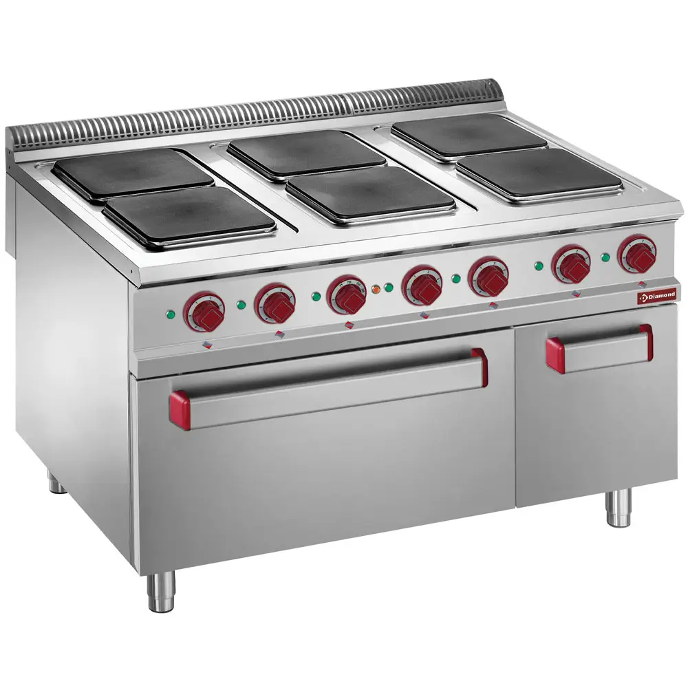 Diamond E9/6PQFA12 Electric stove 6 plates on electric oven GN 2/1, neutral close cupboard