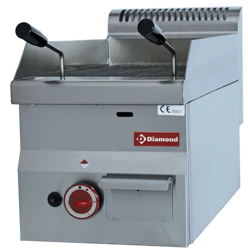 Diamond G60/GPL3T Lava stone gas grill with cast iron cooking grid -Top-