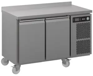 Hoshizaki Premier K 2 A5 DL DR C U 2 Door Stainless Steel Refrigerated Counter with Splashback, 301 Litres