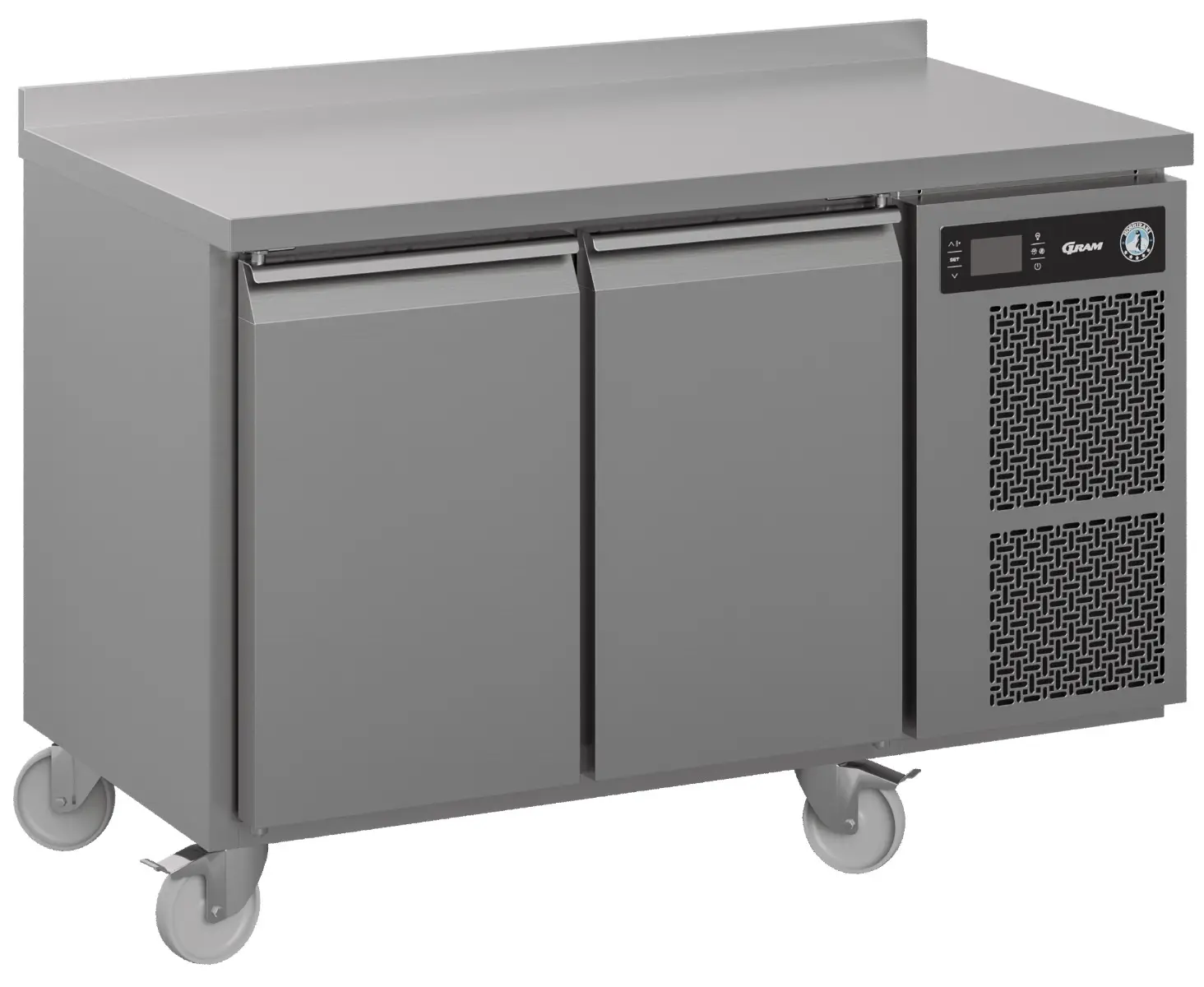 Hoshizaki Premier K 2 A5 DL DR C U 2 Door Stainless Steel Refrigerated Counter with Splashback, 301 Litres