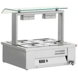 INOMAK Counter Top Bain Marie With Sneeze Guard 2x GN1/1