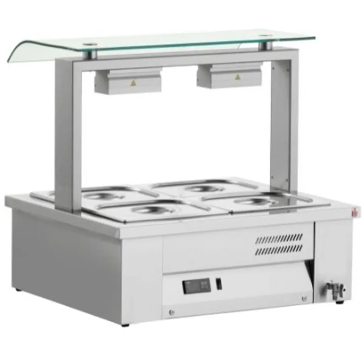 INOMAK Counter Top Bain Marie With Sneeze Guard 2x GN1/1