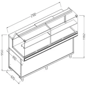 Diamond NB21X Neutral Snack Display Counters_Low Glass