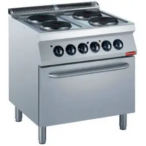 Diamond E17/4PF8-N 4 Rounded Hobs Freestanding Electric Range Cooker on Electric Oven, 16.4kW