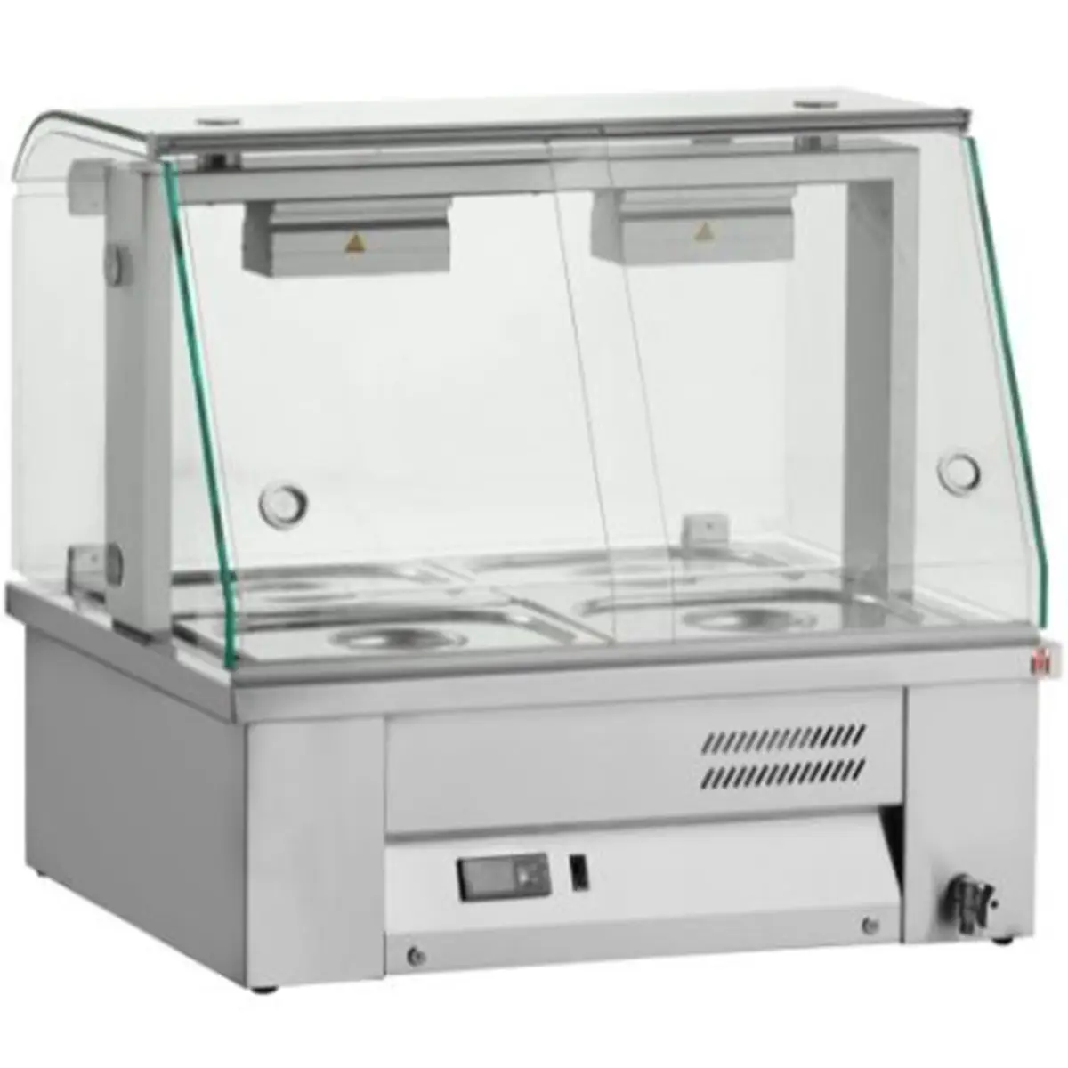INOMAK Counter Top Bain Marie With Glass Canopy 2x GN1/1 - Image 2