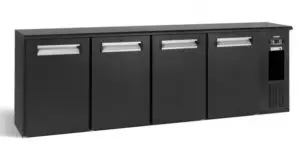 Gamko E3/2222MU84 Solid Four Door Black Undercounter Bottle Cooler, 722 x 33 Centiliters