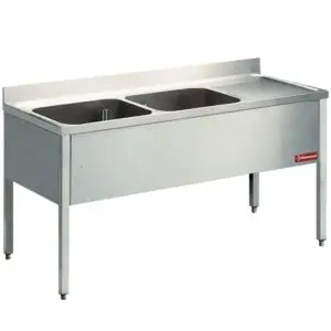 Diamond L1620D-KD-D 2 Tanks Sink w/ Right Draining Board