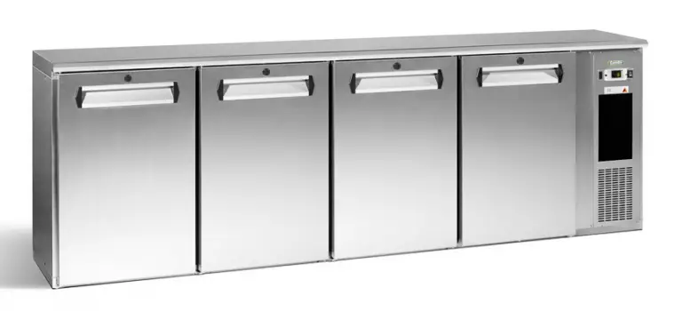 Gamko E3/2222MUCS84 Solid Four Door Stainless Steel Undercounter Bottle Cooler, 722 x 33 Centiliters