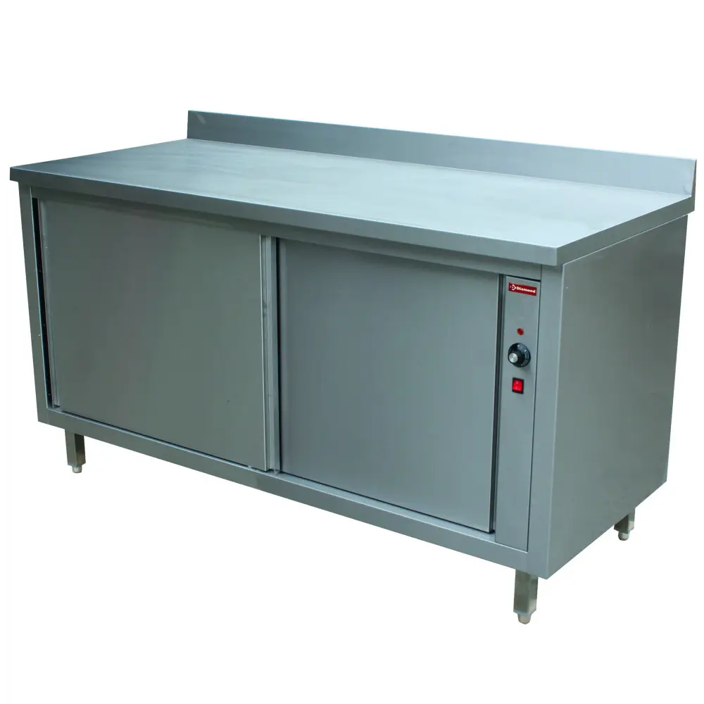 Diamond TE207A/U 2 Sliding Doors Heating Cupboard with Splashback, 3kW