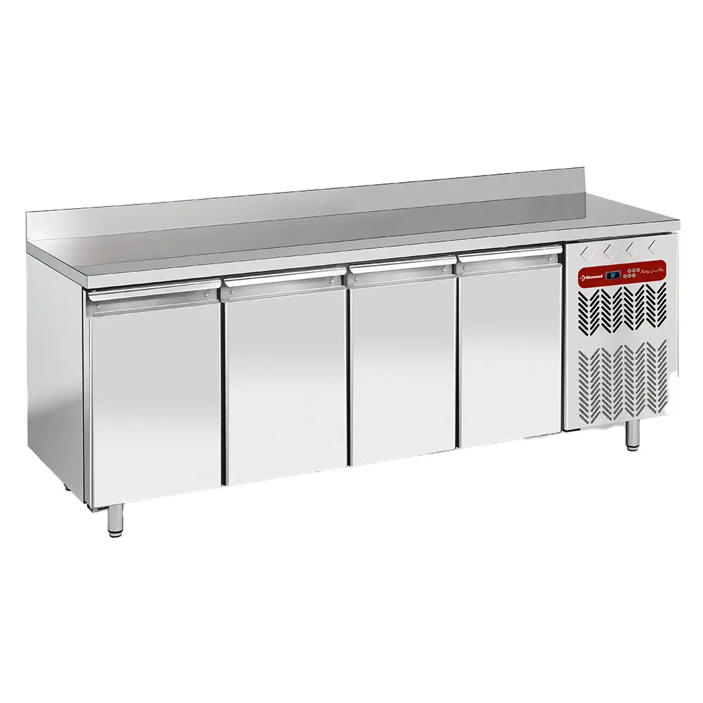 Diamond TP4N/HA-R2 4 Door Stainless Steel Refrigerated Counter with Splashback, 760 Litres