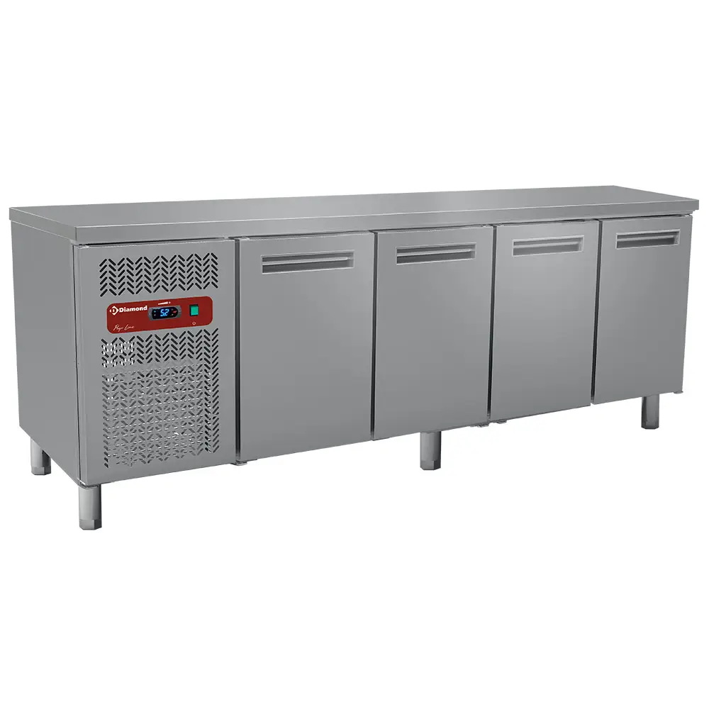 Diamond MR4/R2 3 Door Stainless Steel Refrigerated Preparation Counter, 550 Litres