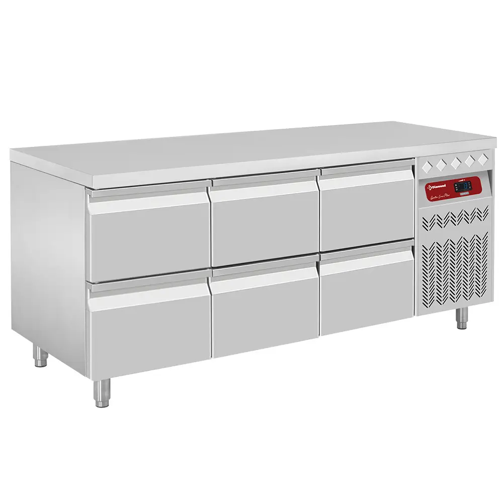 Diamond DT178/P9_3XCA1/2-P9 Refrigerated Preparation Counter with 6 Drawers, 405 Litres