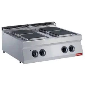 Diamond E17/4PQ8T-N 4 Squared Hobs Countertop Electric Range Cooker, 10.4kW