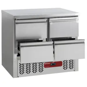 Diamond SA2/R6_2XGC1/2/R6 Stainless Steel Refrigerated Counter with 4 Drawers, 240 Litres
