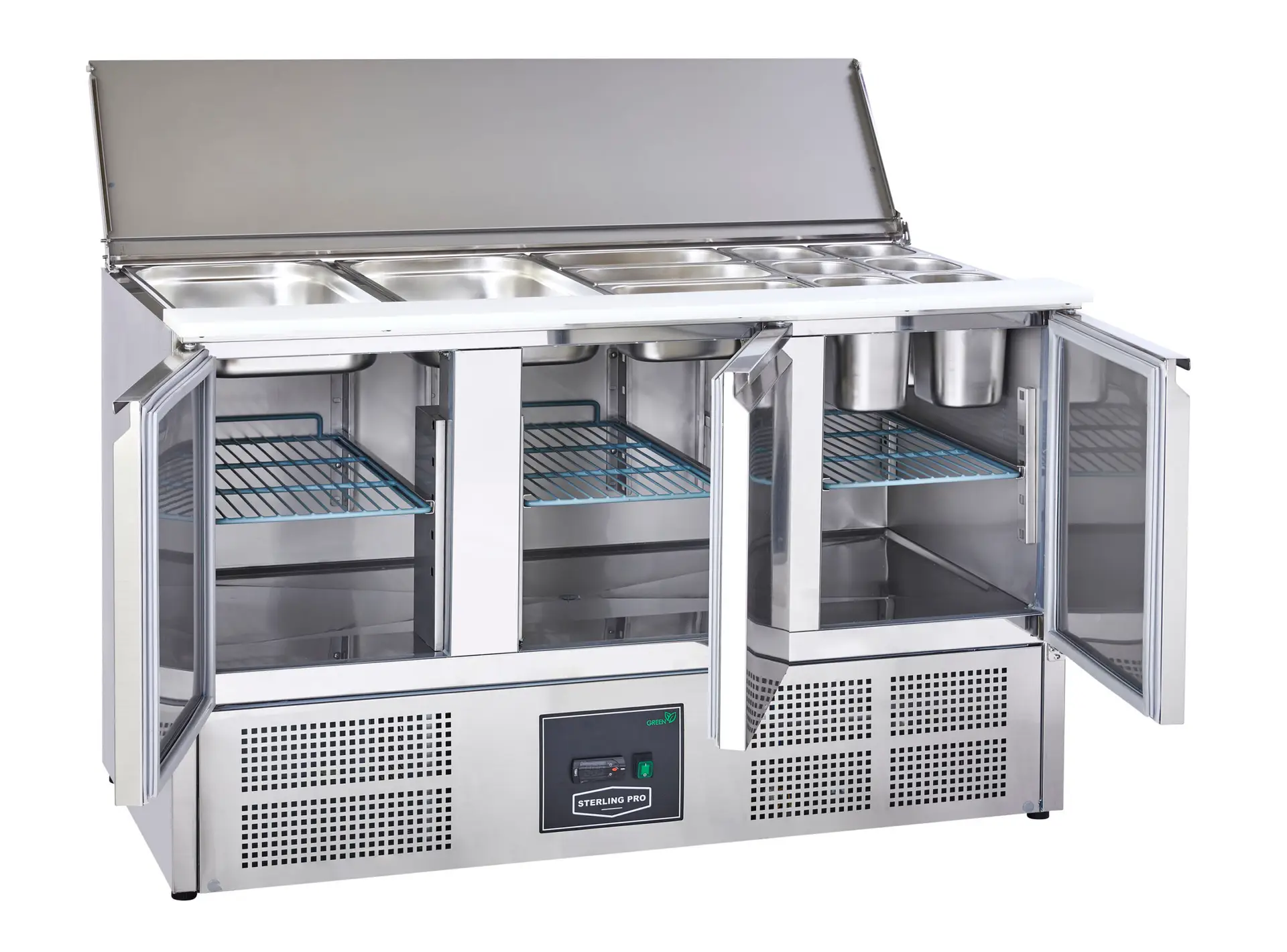 Sterling Pro Cobus SPU300SL 3 Door Saladette Hinged Lid & Chop Board, 368 Litres - Image 4