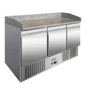 Ice-A-Cool ICE3852GR 3 Door Marble Top Refrigerated Preparation Counter, 380 Litres