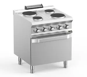 Hobart Ecomax HEPR77FE 4 Round Plate Hob with Electric Oven, 13.5kW