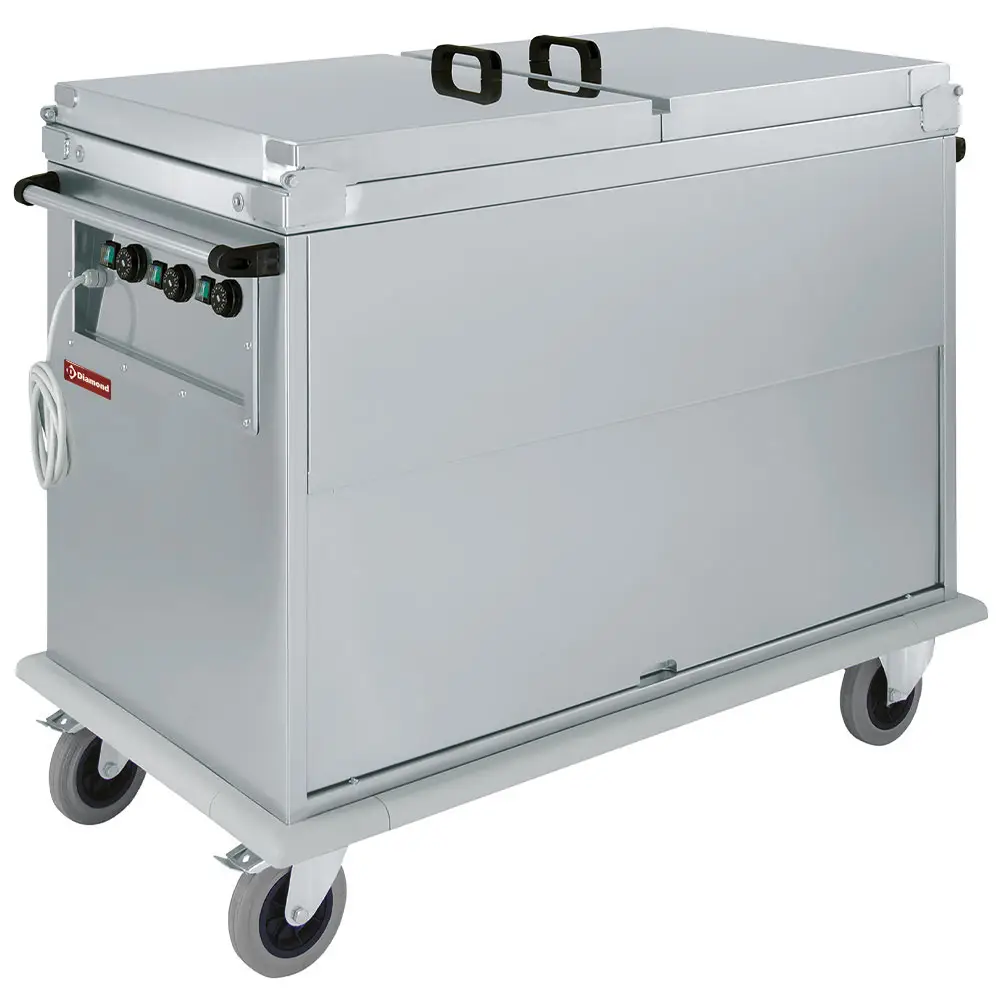 Diamond CTBM/3C-TD Electric Bain Marie Carriage on Closed Cupboard with Lids & Tilting Door, 3 x 1/1 GN