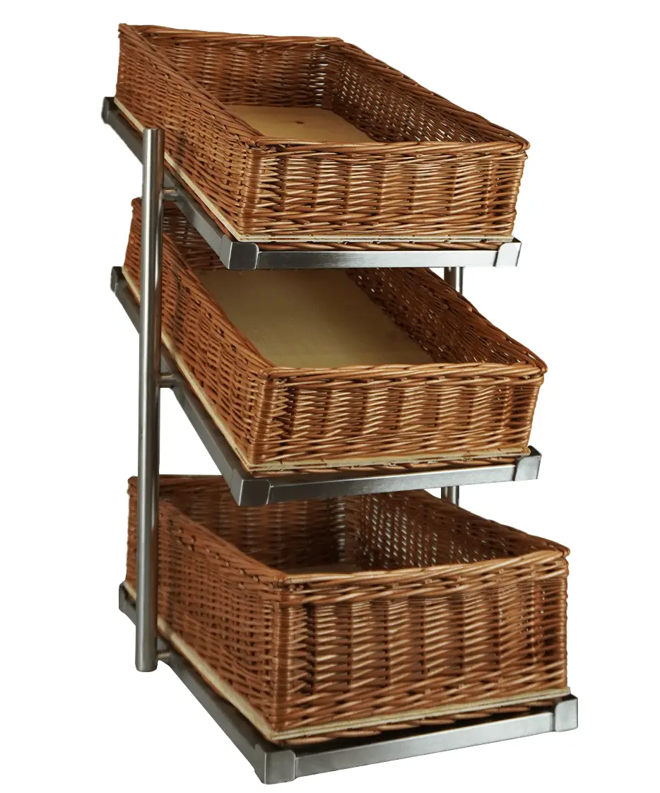 BREAD BASKETS ETAGERE 3 HIGH NARROW MODEL INCL. BASKETS
