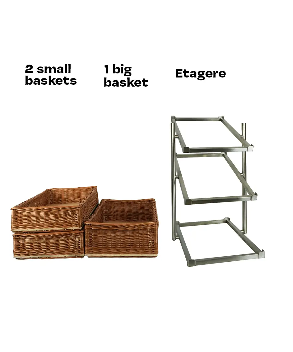 BREAD BASKETS ETAGERE 3 HIGH NARROW MODEL INCL. BASKETS - Image 6