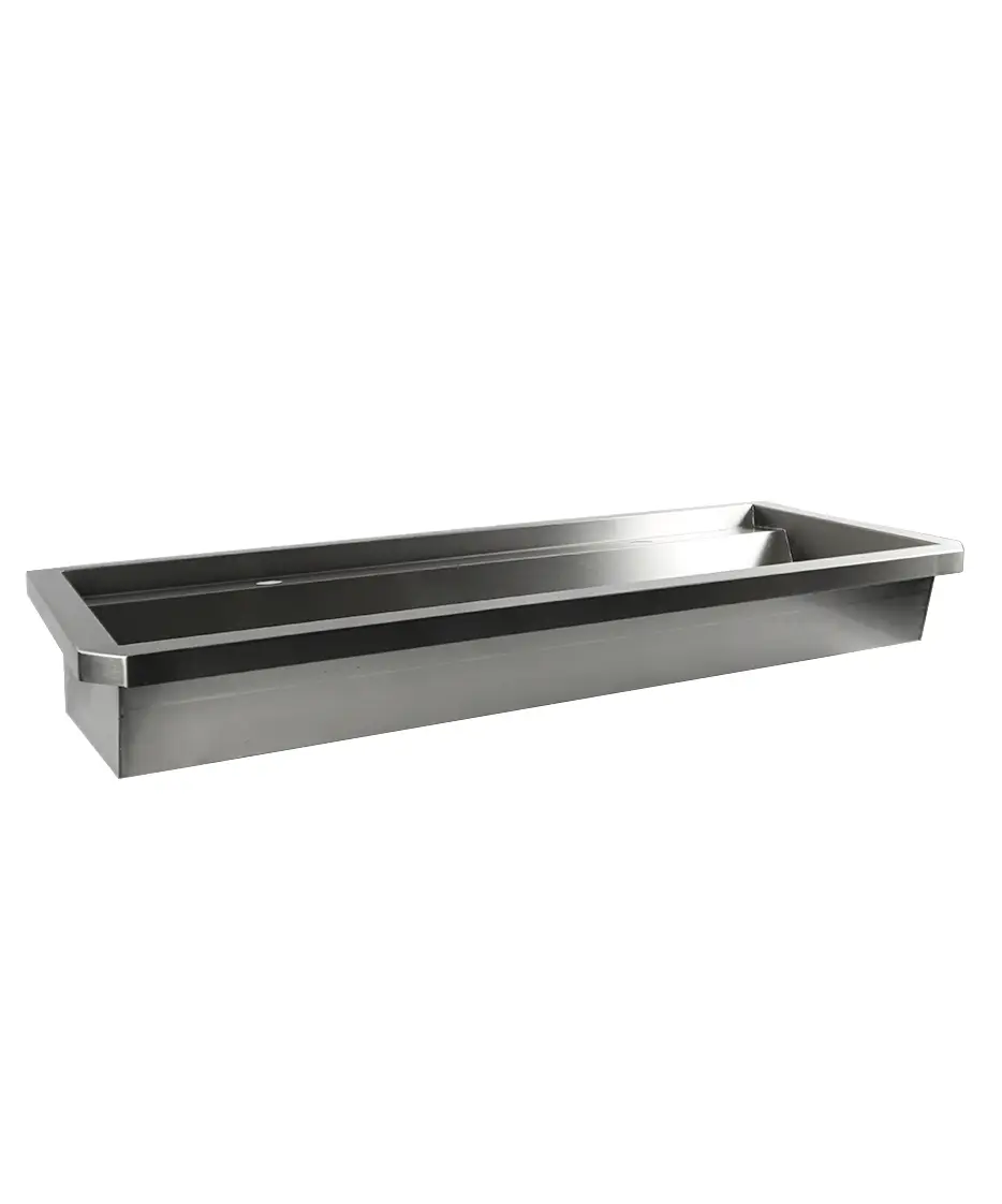 SS WASH BASIN 2 TAPS 1200MM DRAIN PLUG AND SPLASH SHIELD INCLUDED, EXCLUDING FAUCETS - Image 2