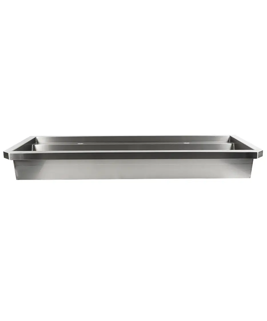 SS WASH BASIN 2 TAPS 1200MM DRAIN PLUG AND SPLASH SHIELD INCLUDED, EXCLUDING FAUCETS - Image 3