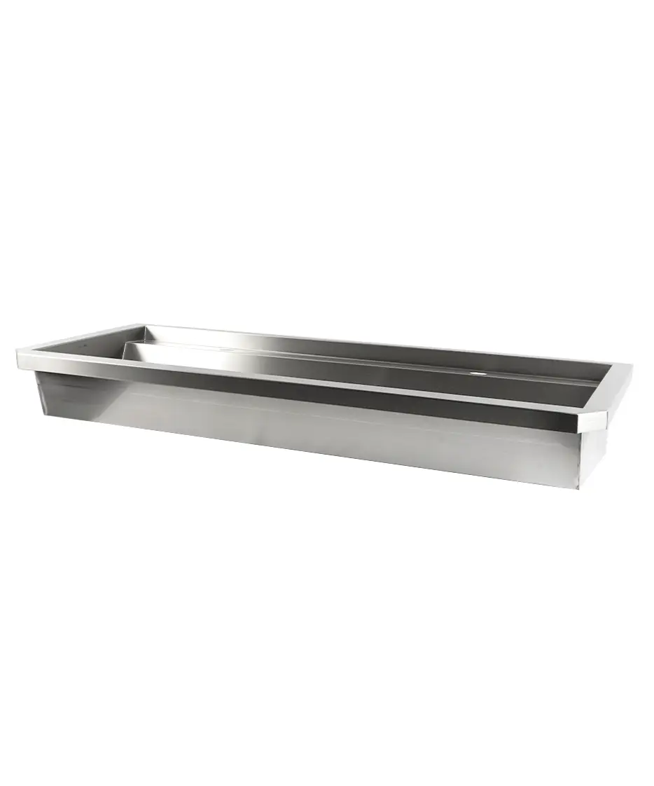 SS WASH BASIN 2 TAPS 1200MM DRAIN PLUG AND SPLASH SHIELD INCLUDED, EXCLUDING FAUCETS - Image 4