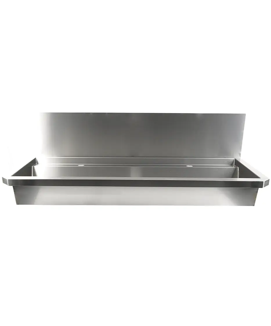 SS WASH BASIN 2 TAPS 1200MM DRAIN PLUG AND SPLASH SHIELD INCLUDED, EXCLUDING FAUCETS - Image 8