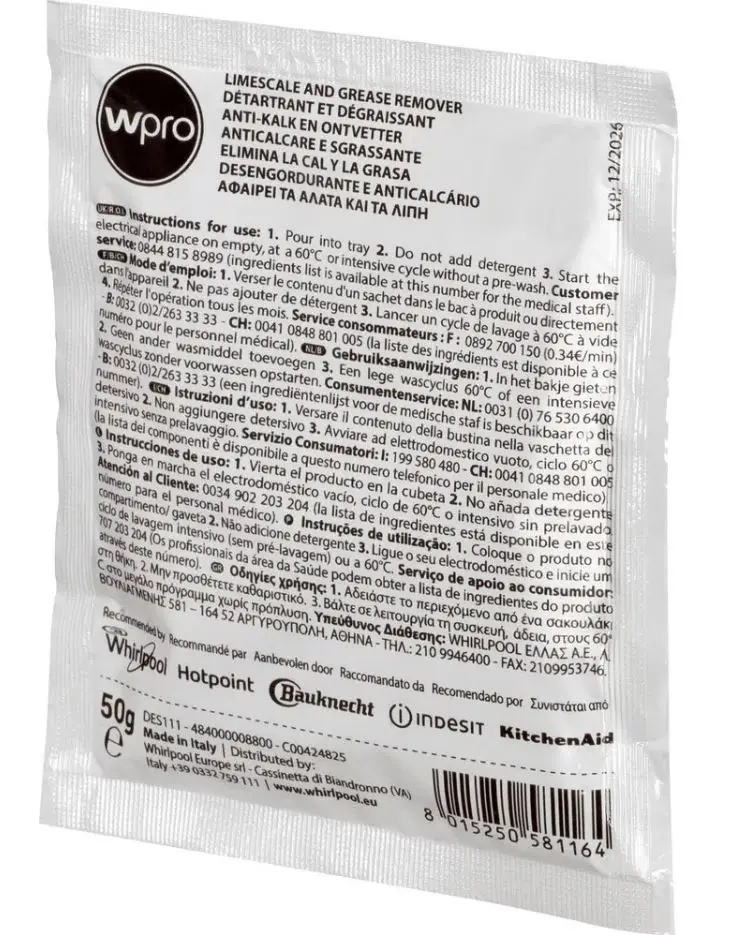 Wpro C00424828 Washer & Dishwasher Limescale Remover - Image 2