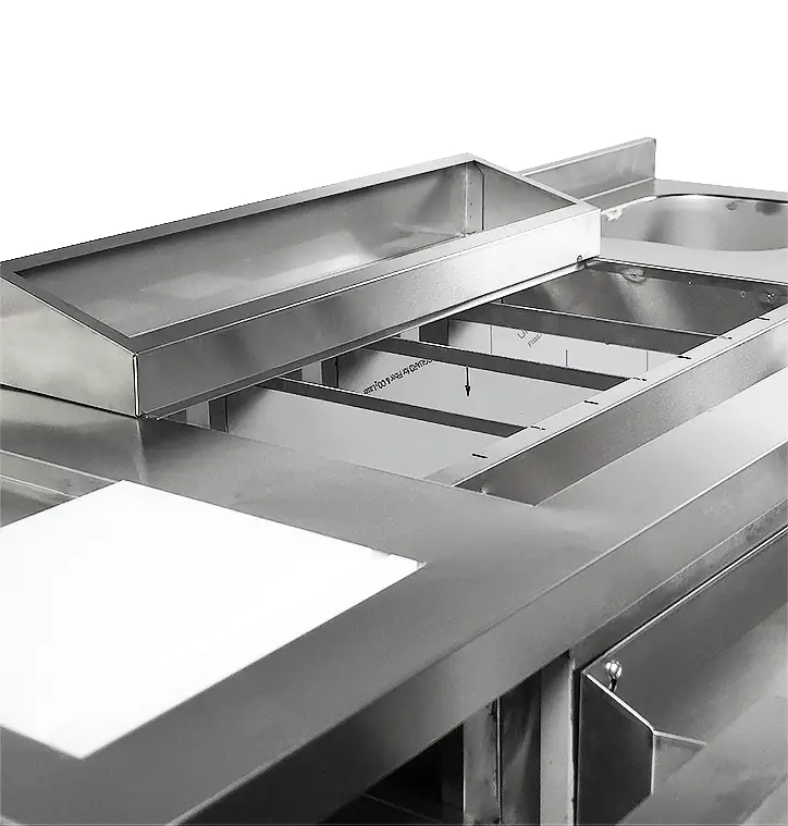 REFRIGERATED COCKTAIL BAR STATION INCL. SINK, GLASS RINSER, SPEEDRAIL FOR BOTTLES, CUTTING BOARD AND WASTE BIN - Image 4