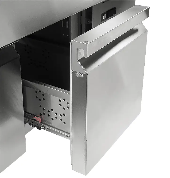 REFRIGERATED COCKTAIL BAR STATION INCL. SINK, GLASS RINSER, SPEEDRAIL FOR BOTTLES, CUTTING BOARD AND WASTE BIN - Image 5