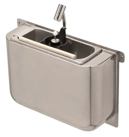 SINK FOR ICE CREAM SCOOP WITH SCOOP SHOWER 410X120X270 WITH WATER DRAIN HOLE, WATER CONNECTION AND OVERFLOW PIPE