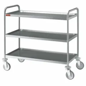 Diamond CR3/100B Stainless Steel 3 level Serving trolley