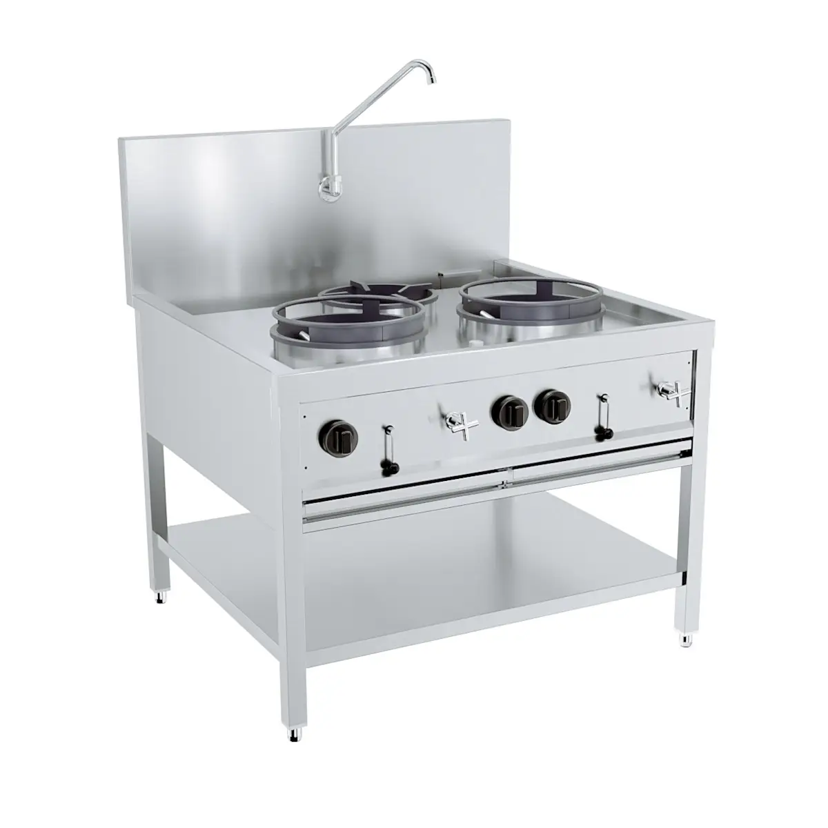 GAS WOK TABLE 2X17KW + 1X9KW