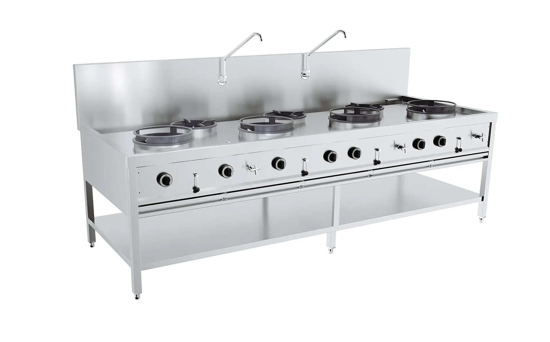 GAS WOK TABLE 4X17kW + 3X9kW