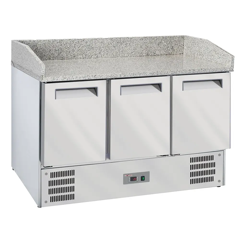 Diverso WR-SRZ6-M3 Refrigerated pizza table 3 doors GN1/1, Granite countertop