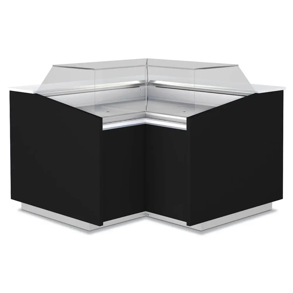 Diamond VIE/A9-RB-B5 Black Closed Corner Refrigerated Serveover Counter, 1440mm