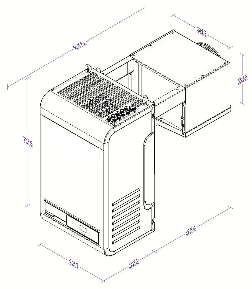 NEGATIVE WALL-MOUNTED STRADDLE TYPE UNIT 4,2-7,4 M3 WITH ONLINE CONNECTION - Image 3