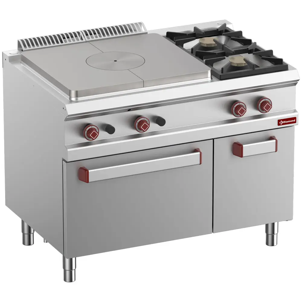 Diamond G7/T2BFA11-N 2 Stove & 1 Whole Hob Freestanding Gas Range Cooker on Gas Oven & Neutral Cupboard