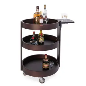 Diamond CRL/3W Round Trolley For Bottles, 3 Levels Wood "Wengé"