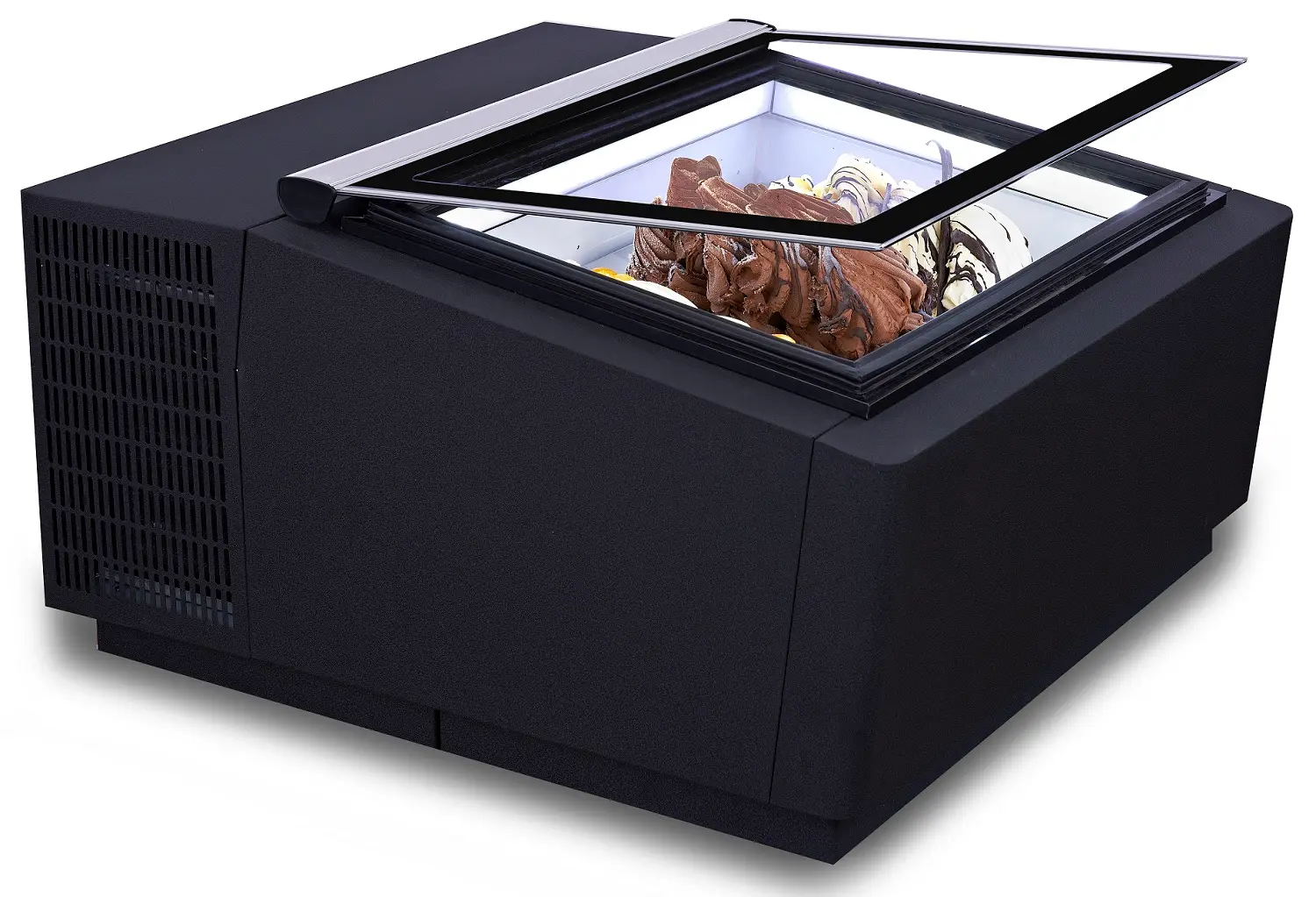COUNTERTOP MODEL ICE CREAM DISPLAY BLACK OPENS ON THE CUSTOMER SIDE - Image 2