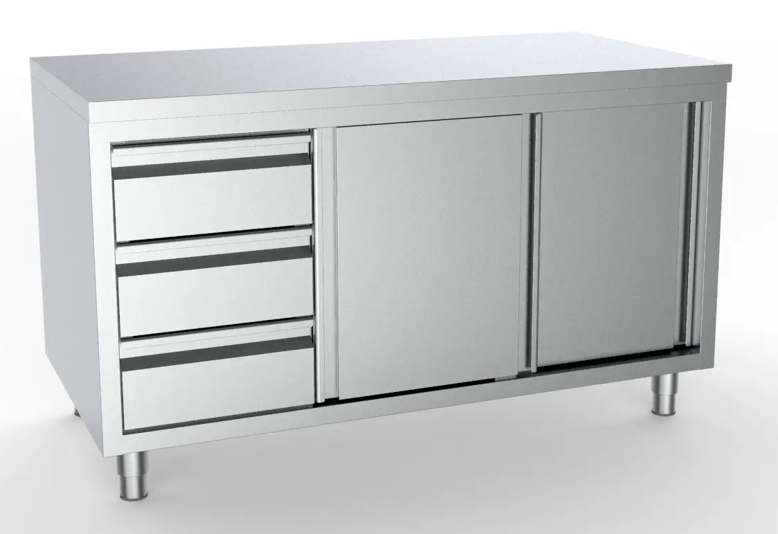700 WORKTABLE SLIDING DOORS DRAWERS LEFT 1600