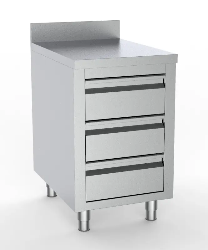 700 WORKTABLE WITH 3 DRAWERS WITH UPSTAND 500