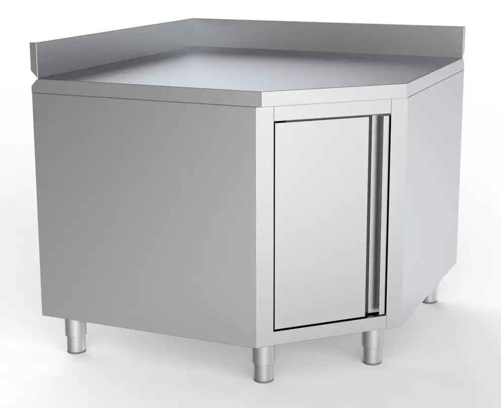WORKTABLE CORNER WITH DOOR AND UPSTAND 1000/1000 FOR 600MM TABLES